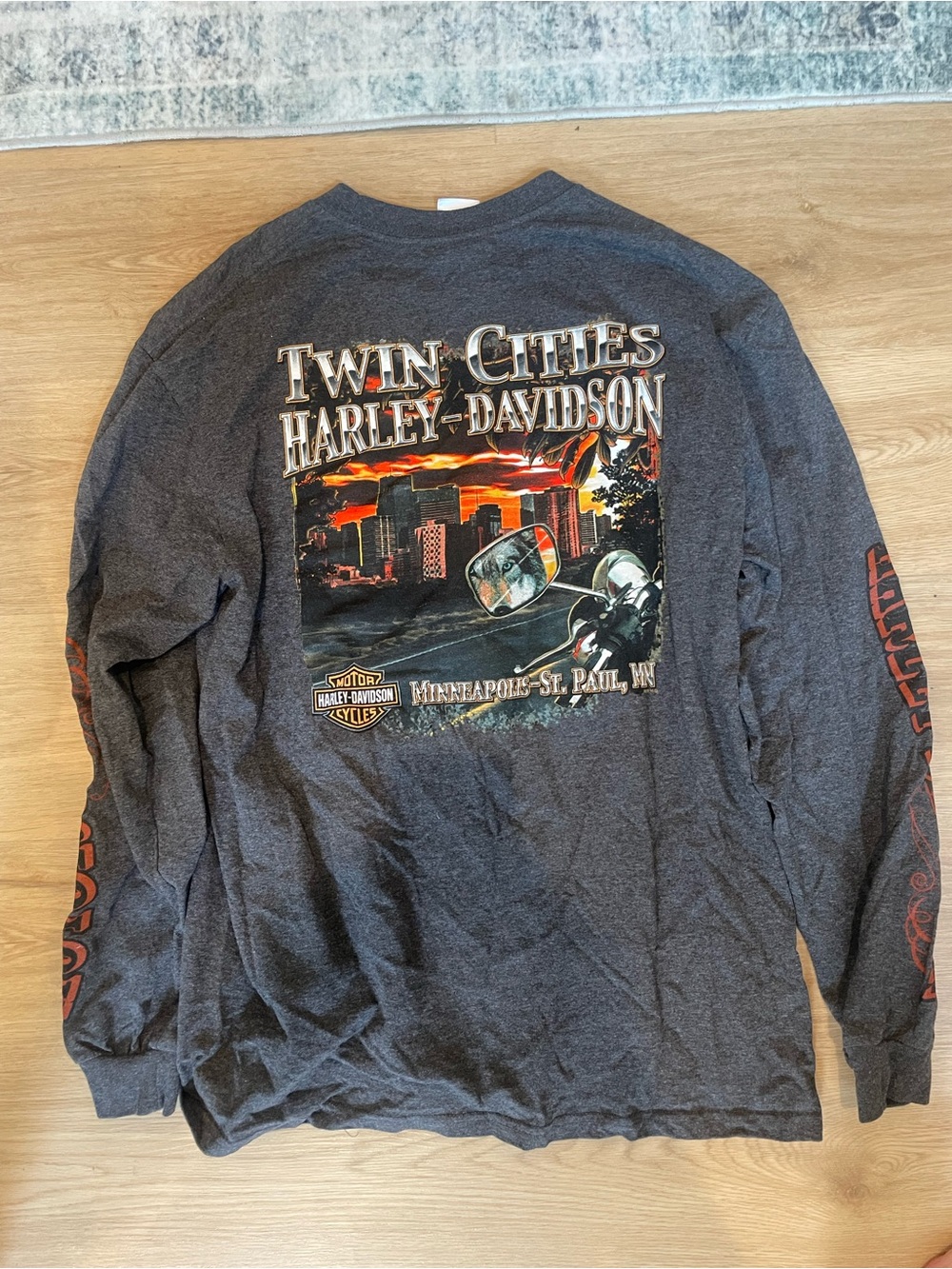 Twin Cities Harley-Davidson Men's Long Sleeve Graphic Shirt - Charcoal
